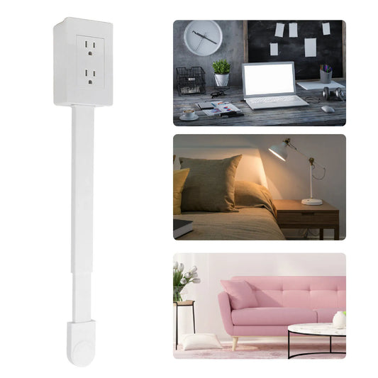 Rotatable Power Socket Expander – 3 Prong Adjustable Wall Power Strip