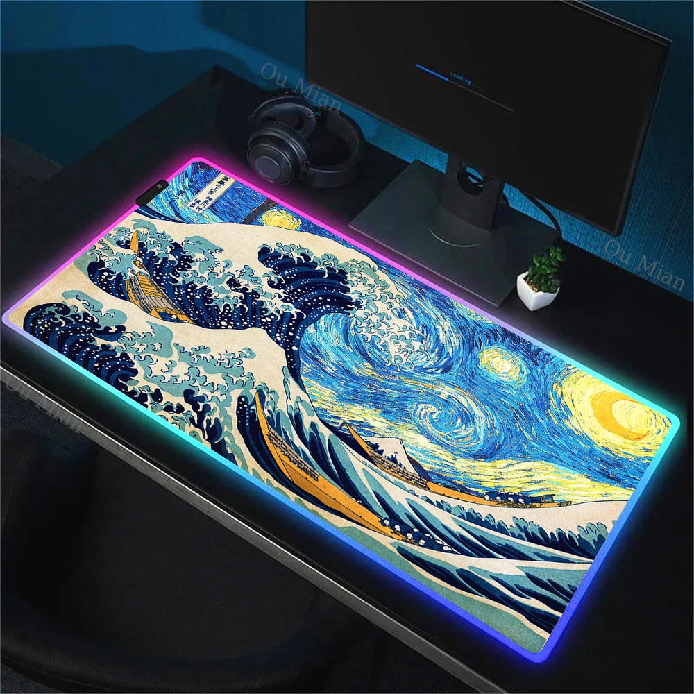 WAVEGLOW™ RGB Gaming Mouse Pad – Art Meets Performance