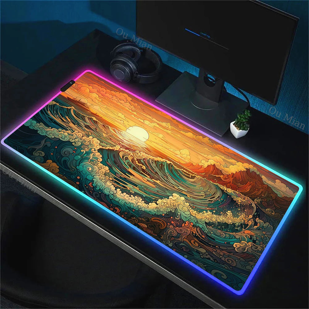 WAVEGLOW™ RGB Gaming Mouse Pad – Art Meets Performance