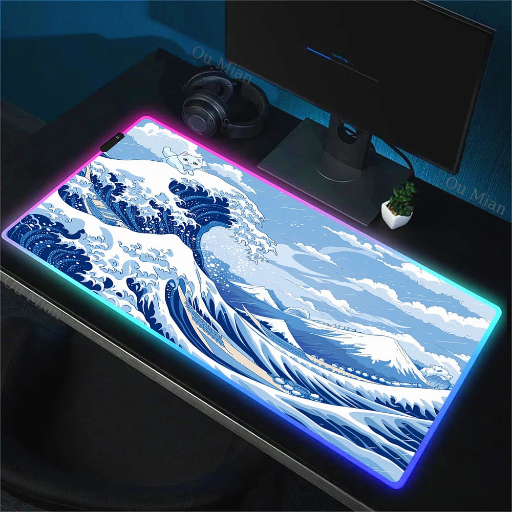 WAVEGLOW™ RGB Gaming Mouse Pad – Art Meets Performance